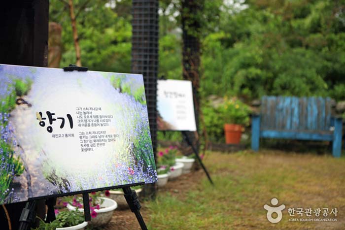 고성군청소년문학회에서 배출한 작품들이 전시돼 있다