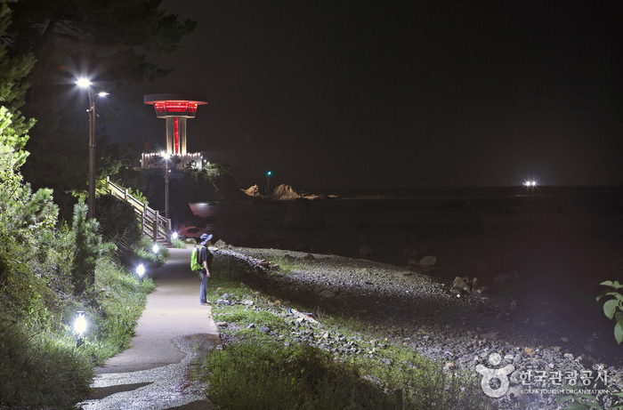 조망타워를 지나면 몽돌해변이 나온다. 