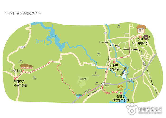 무장애map-순천전체지도