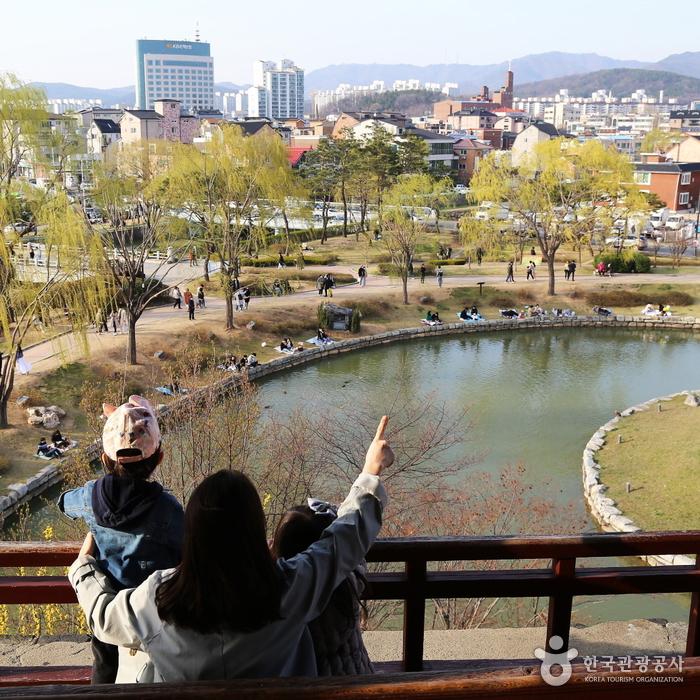 정자에서 바라보는 용연