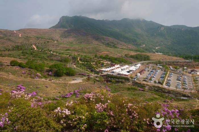 해발 850m 지점에 있는 주차장 전경