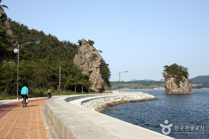 돌아가는 길에 만나는 바다 풍경은 평화롭다