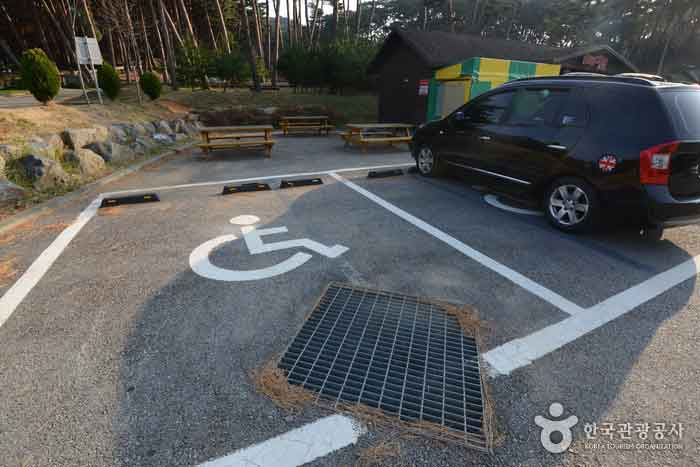 산책로와 가까운 장애인주차구역